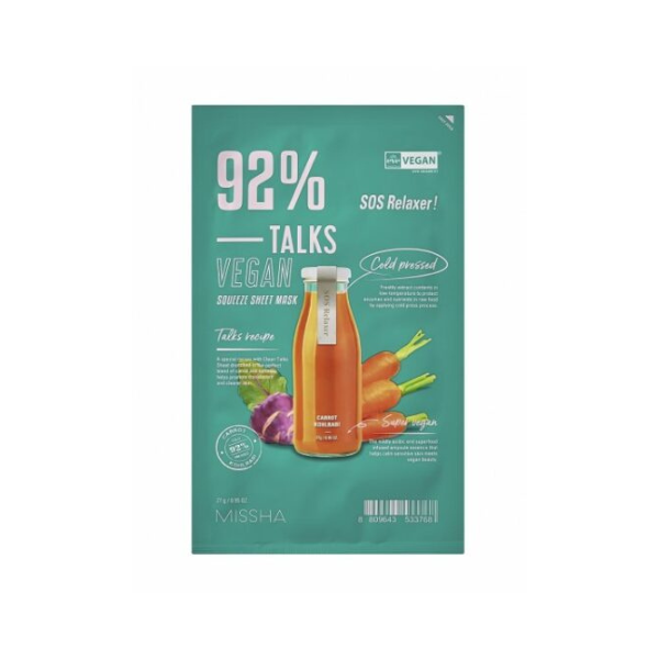 Missha - Talks Vegan Squeeze Sheet Mask SOS Relaxer 27g - KoreaCosmetics.de