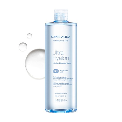 Missha - Super Aqua Ultra Hyalron Mizellen Cleansing Water 500ml - KoreaCosmetics.de